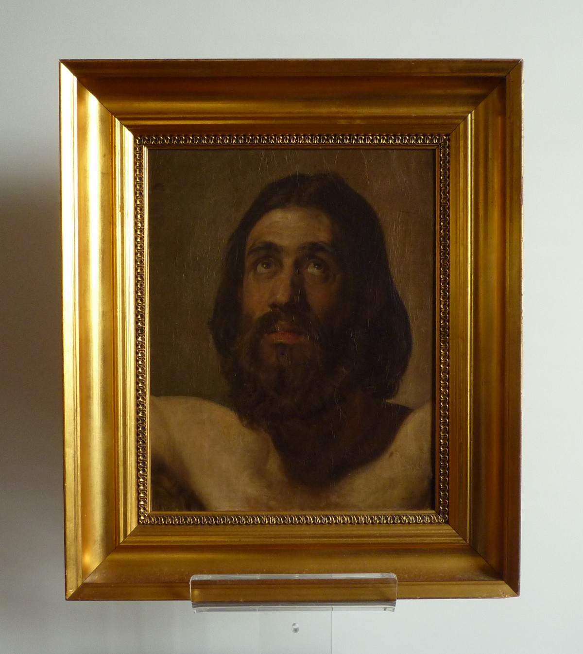 Etude académique, buste d'homme barbu, tableau, huile sur toile, attribué à F. A. Bonnet