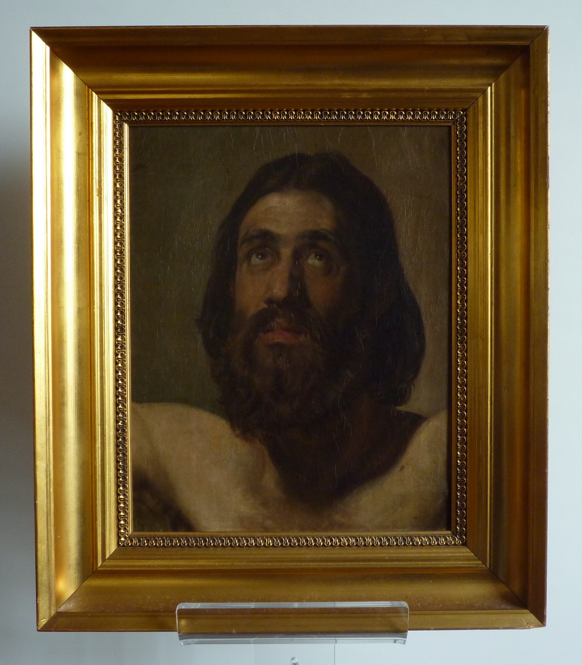 Etude académique, buste d'homme barbu, tableau, huile sur toile, attribué à F. A. Bonnet