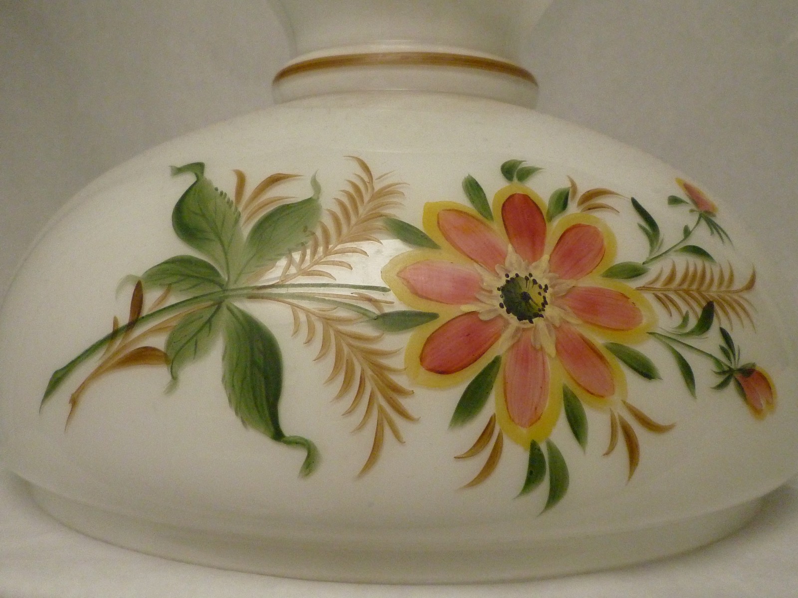 Lampe à pétrole laiton avec opaline XIXe